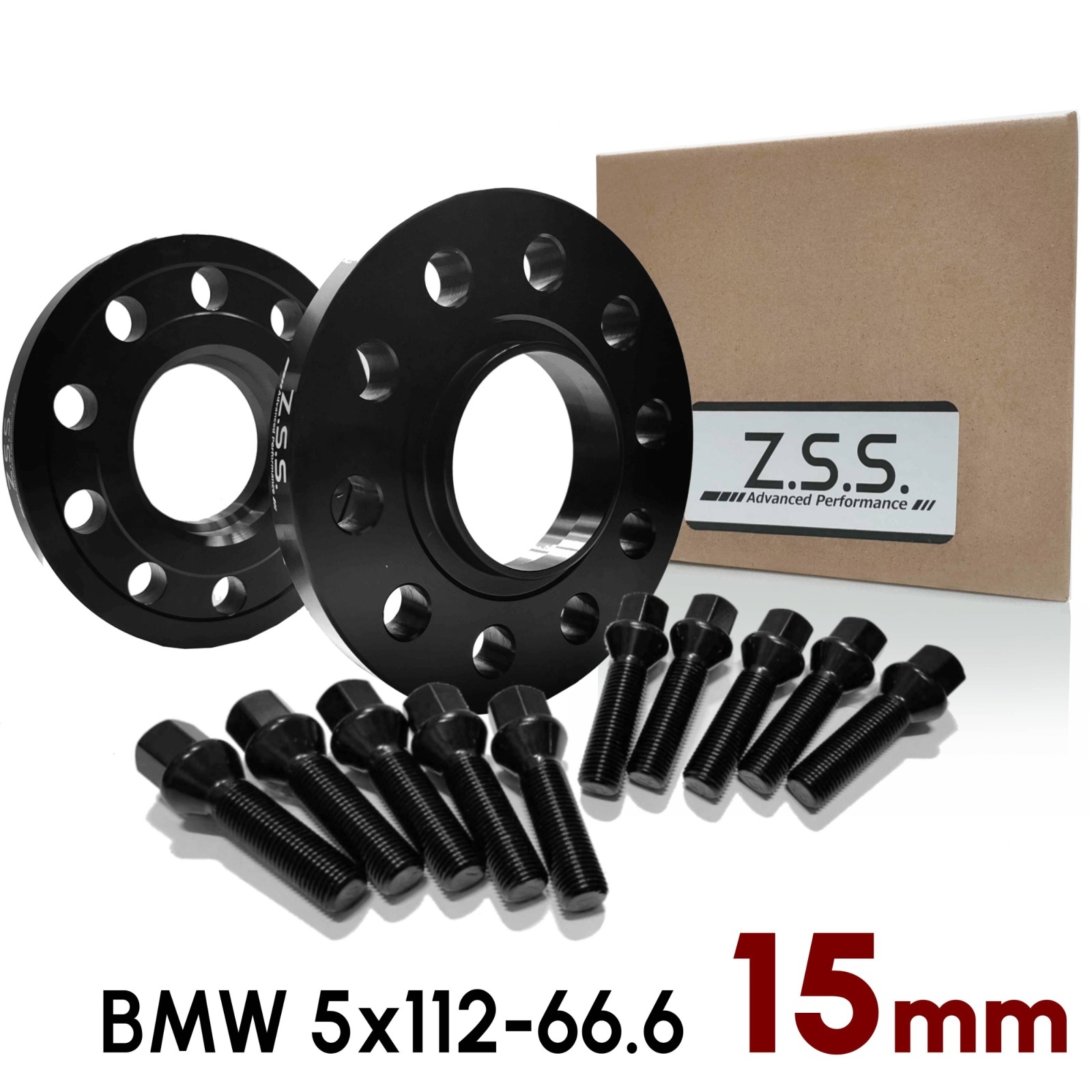 【15mm】 BMW / MINI 専用設計 PCD112 5穴 ハブ径66.6φ 5x112-66.6φ M14xP1.25 ボルト付き