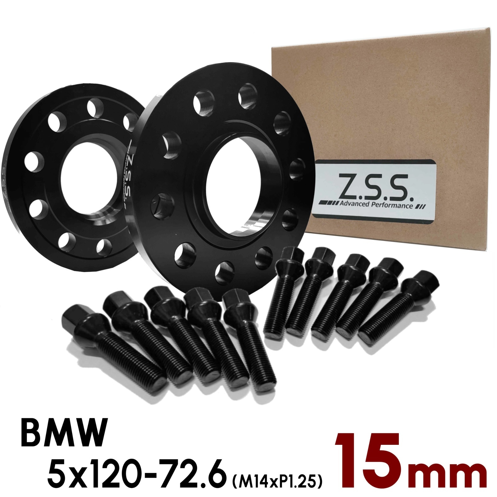 【15mm】 BMW 専用設計 PCD120 5穴 ハブ径72.6φ 5x120-72.6φ M14xP1.25 ボルト付き