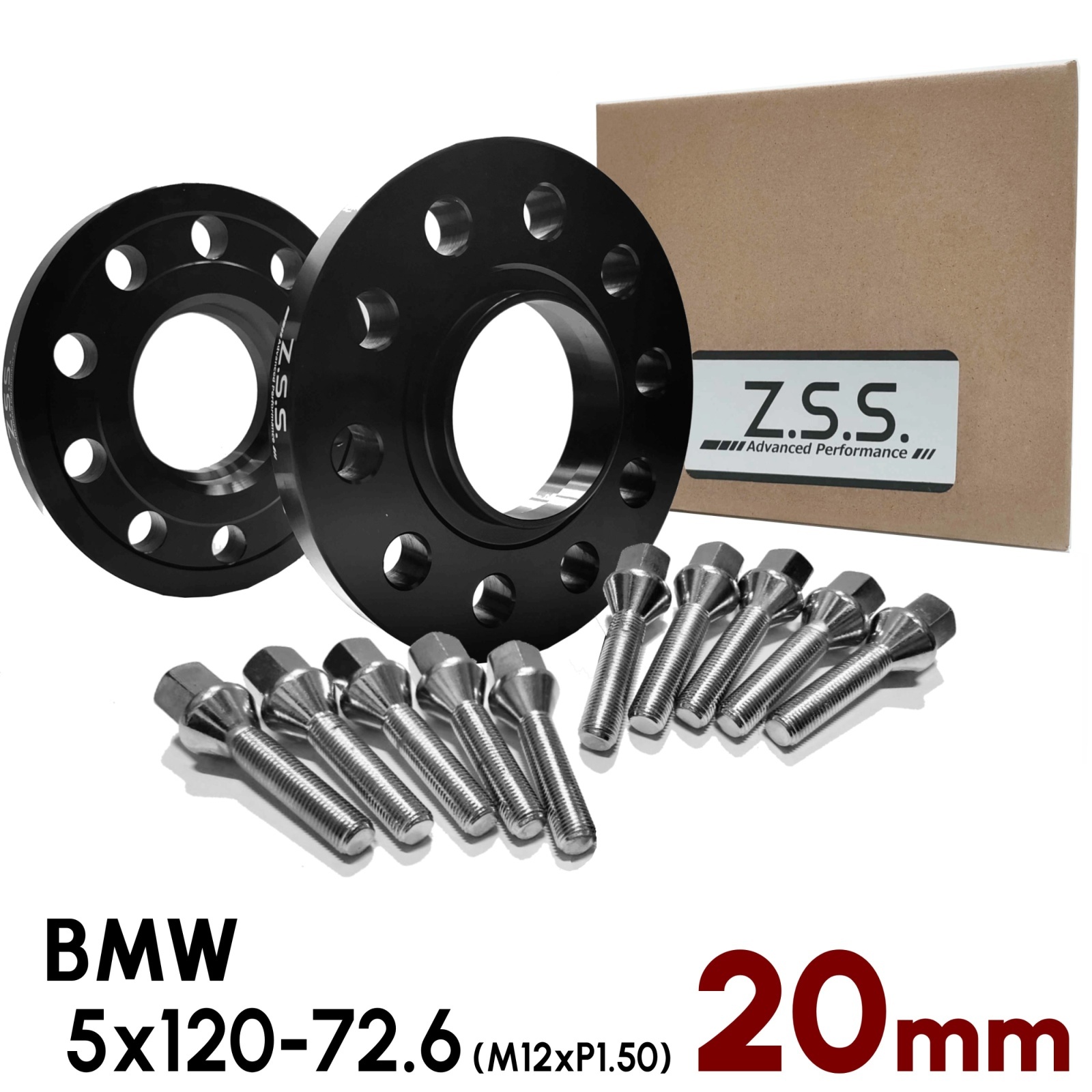 【20mm】 BMW 専用設計 PCD120 5穴 ハブ径72.6φ 5x120-72.6φ M12xP1.50 ボルト付き