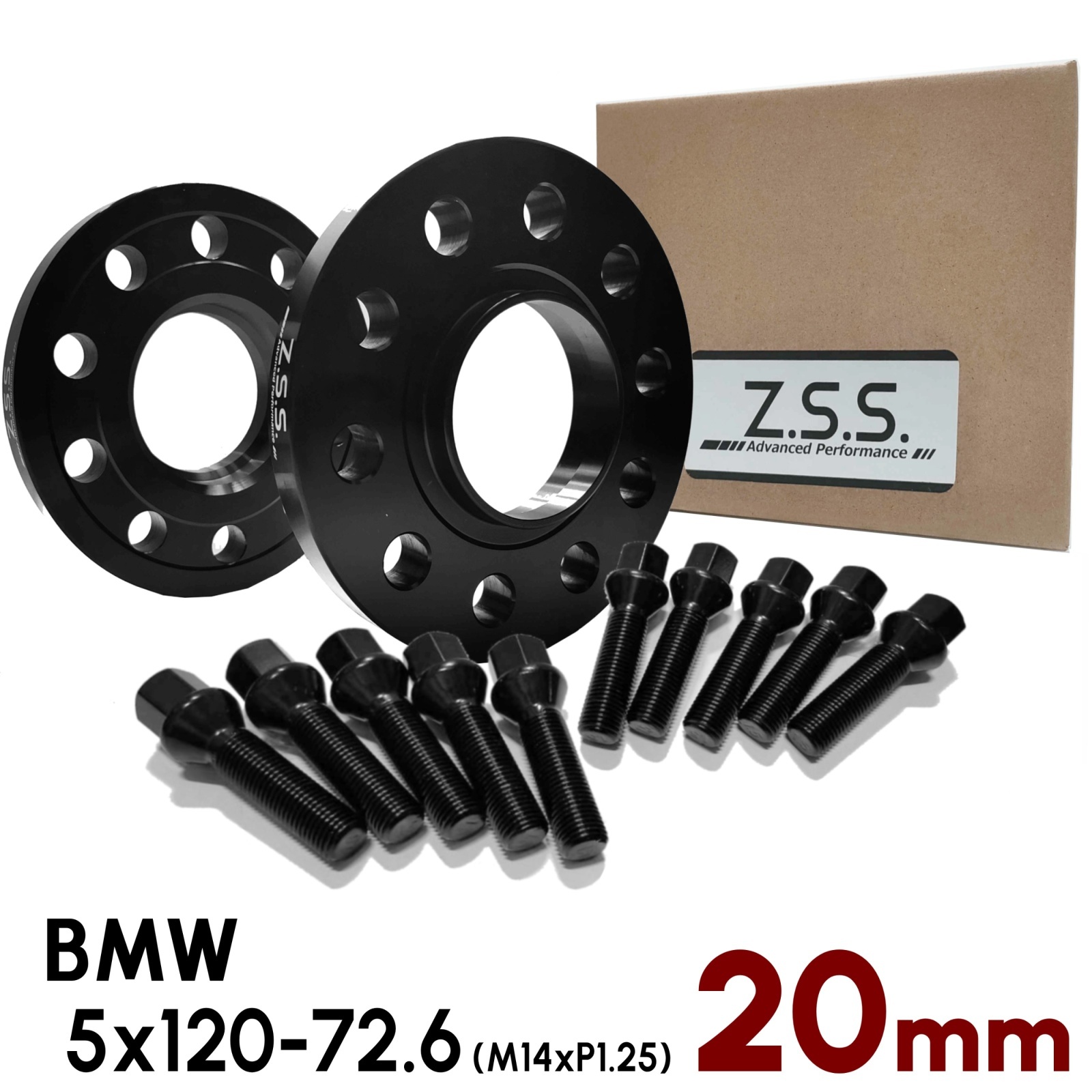 【20mm】 BMW 専用設計 PCD120 5穴 ハブ径72.6φ 5x120-72.6φ M14xP1.25 ボルト付き